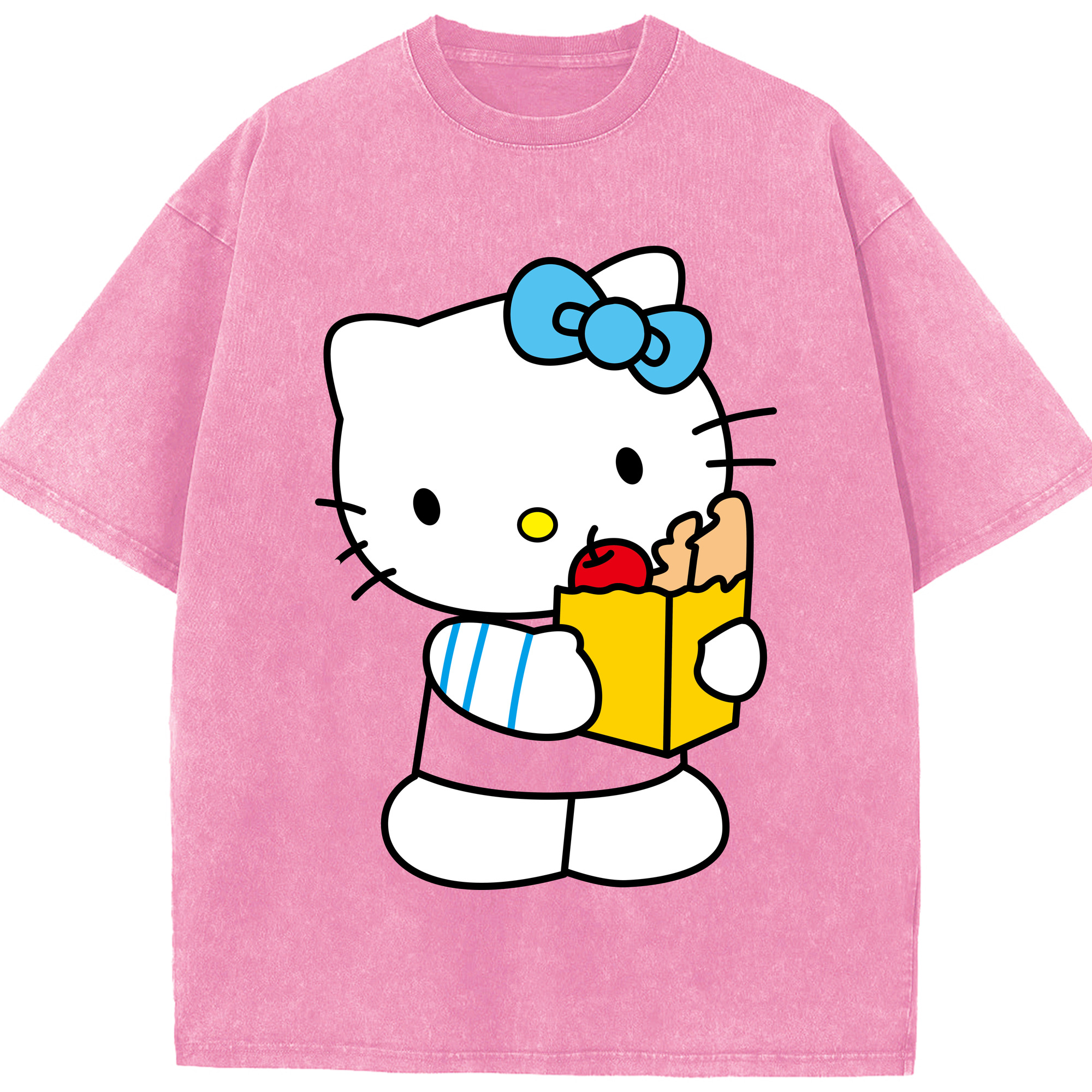 （画像用） Hello Kitty ハローキティ 綿100% ヴィンテージ風 半袖Tシャツ（フロントプリント）